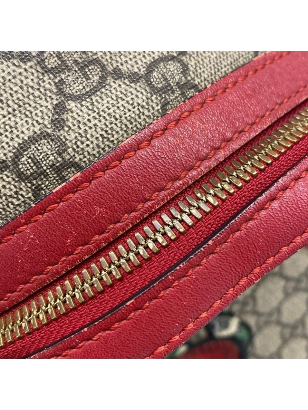 Gucci Backpack Courier Beige Red Multi Snake Heart Limited Edition Leather - Picture 15 of 15